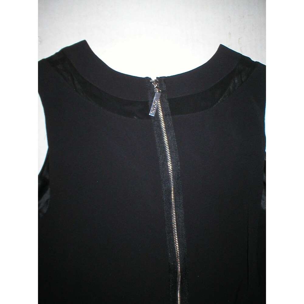 New Womens Kensie M Dress Beautiful Black Sleeveless Silky NWT Sheer Silver Zip - Picture 4 of 5
